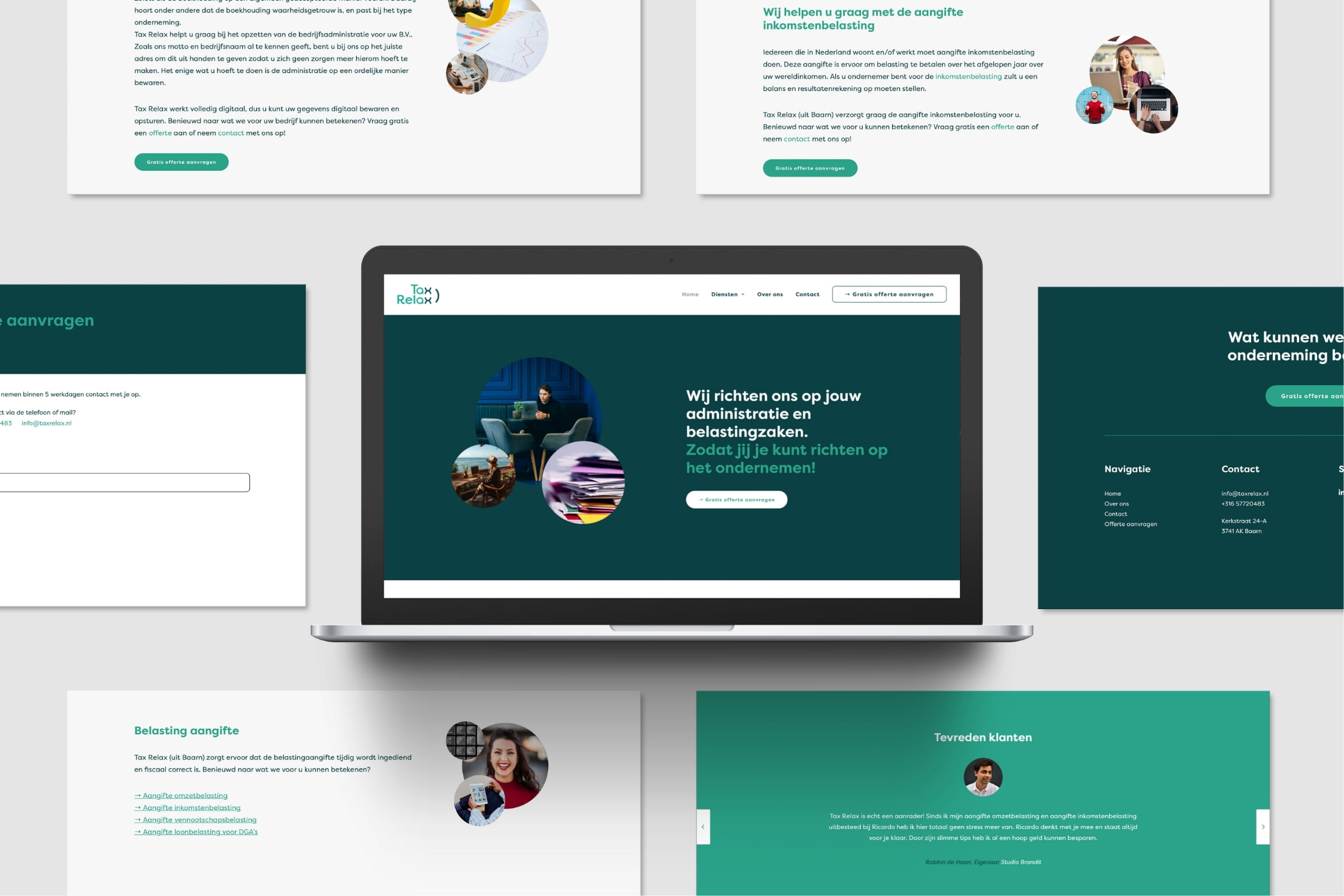 Tax Relax website designs