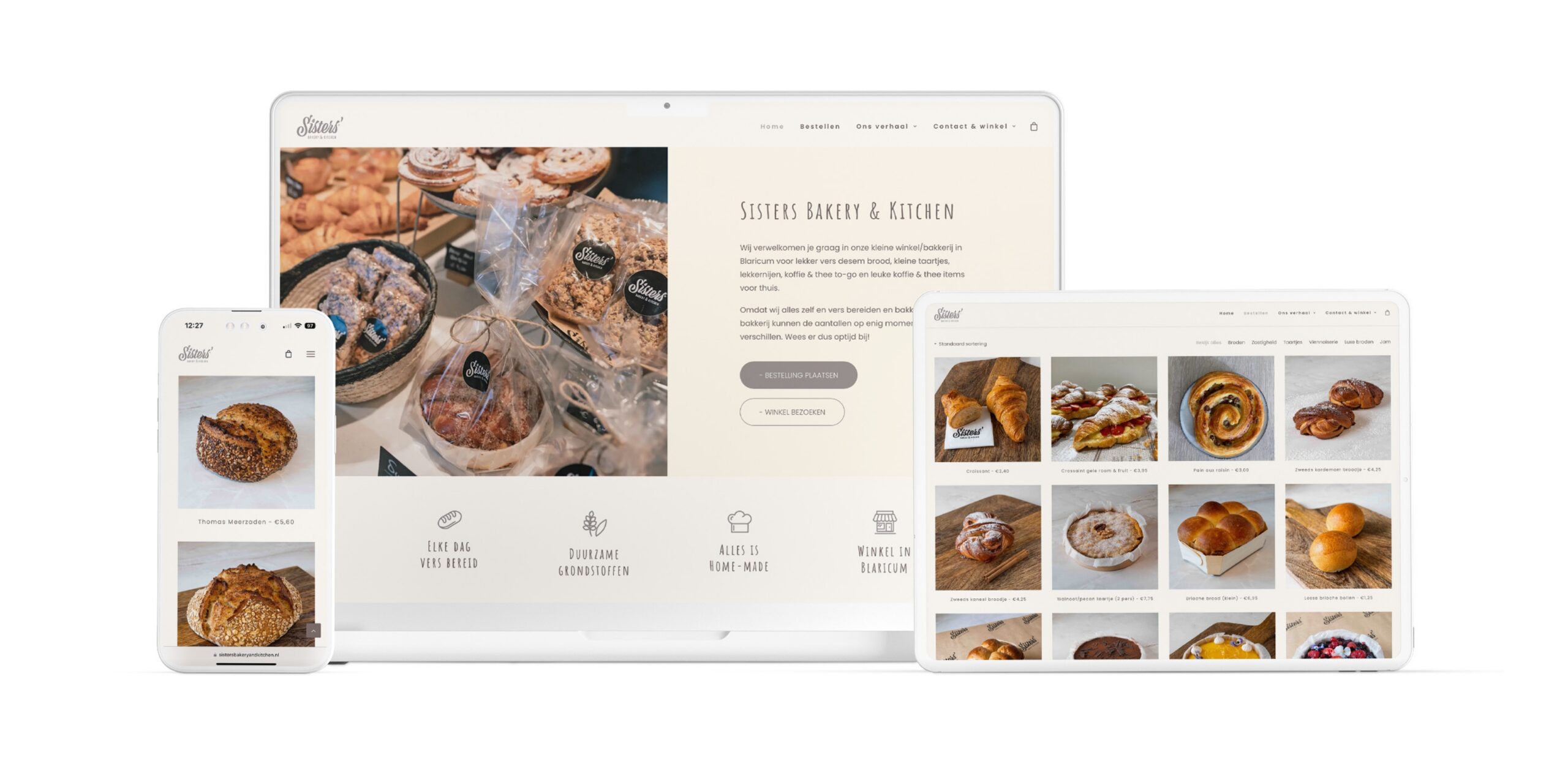 Website responsie voor bakkerij